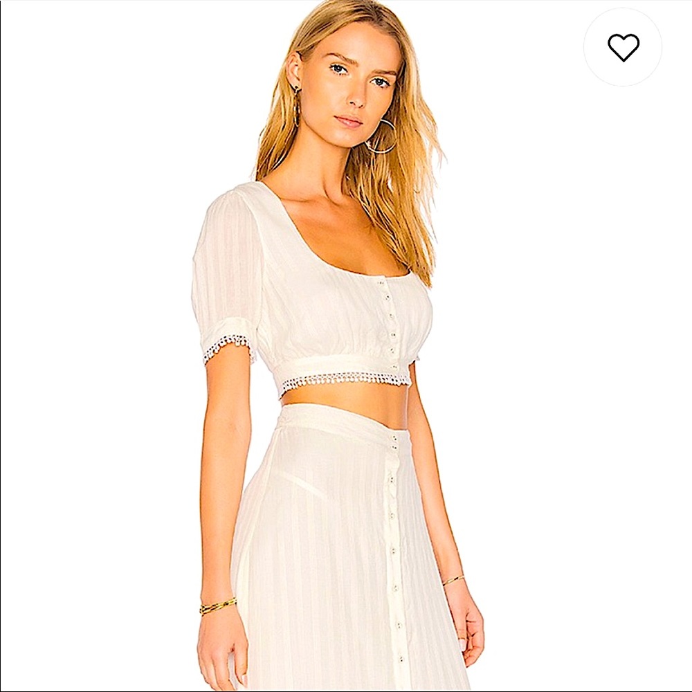 REVOLVE x Majorelle white cactus crop top